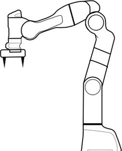 Line drawing of a Franka robot arm